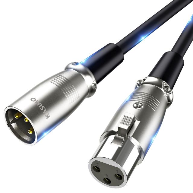マイクケーブル KASIMO XLRケーブル キャノンケーブル マイク 延長 オス-メス XLRバランス接続 マイク録音用 プロ録音 コンデンサマイクの通販は