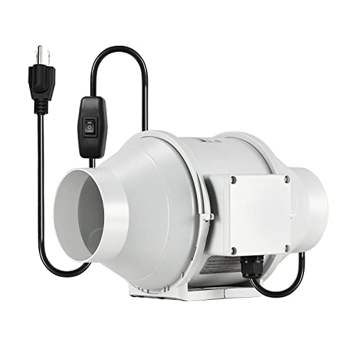 Sidvkut ダクトファン 100mm ダクト用換気扇 強力 大風量 中間取付タイプ 中間取付形ダクトファン ABS製 高低速スイッチ付き 塗装ブース