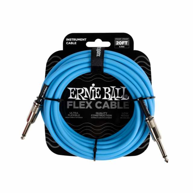 【正規品】 ERNIE BALL 6417 楽器用シールド ケーブル 20フィート FLEX INSTRUMENT CABLE 6.09m S-S型 ブルーの通販は