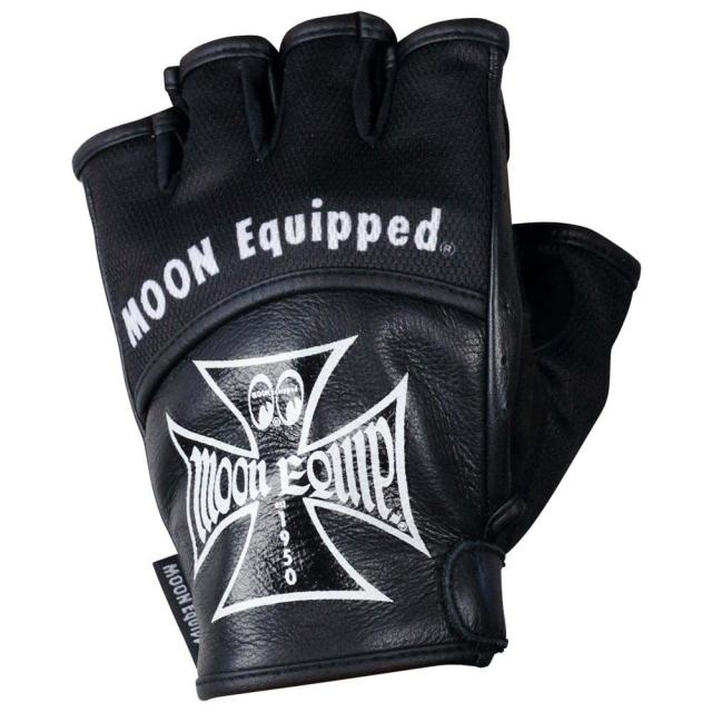 ムーンアイズ (MOONEYES) HALF FINGER GLOVE ハーフフィンガーグローブ OMG-034 (XL, ブラック)