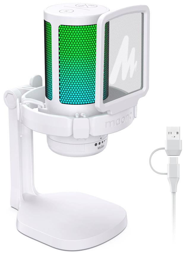 MAONO USB コンデンサーマイク ゲーミングマイク ノイズキャンセリング