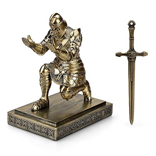 HDMbigmi King’s Guard Knight ペンホルダー ペンスタンド デスクオーガナイザー アクセサリー 樹脂鉛筆ホルダー ギフトに メタルソード