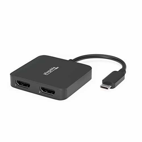Plugable USB-C デュアル HDMI 変換アダプタ MST 対応 2台の 4K 60Hz モニタを接続 Windows Chromebook 用 ドライバ導入不要 6,440円