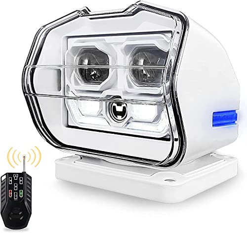 LED 探照燈, PXPART 60W 360度回転させる 小舟前照灯 180°自動小銃回転させる役立つこと 羅針儀/螺旋釘 据え置き 遠さ取り締まり 舟・船 探照燈 舟・船ともし火 漁