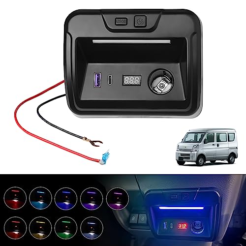 Mixsuper スズキ エブリイ da17V エブリイワゴン DA17W 電源増設ユニット 車用 電源ユニット 急速充電 分配器 USB QC3.0 + Type-C PD 9色
