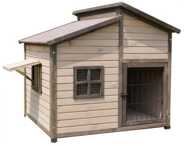 HPYWTJY 無垢材の犬小屋 屋外の木造犬小屋 大型犬小屋 屋外防水犬小屋 (L)