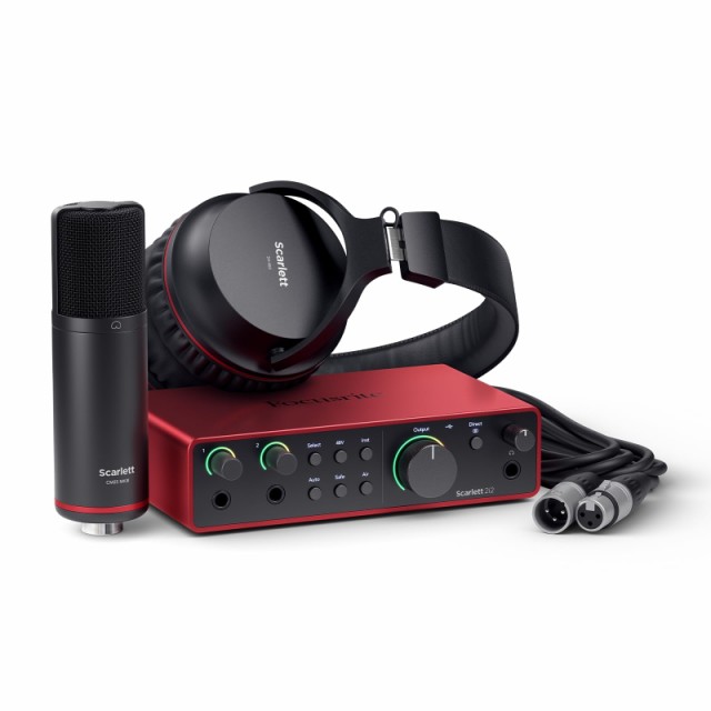 Focusrite Scarlett 2i2 Studio 第4世代 USBオーディオインターフェース ソングライター用 コンデンサーマイクとヘッドフォン付き 録音/