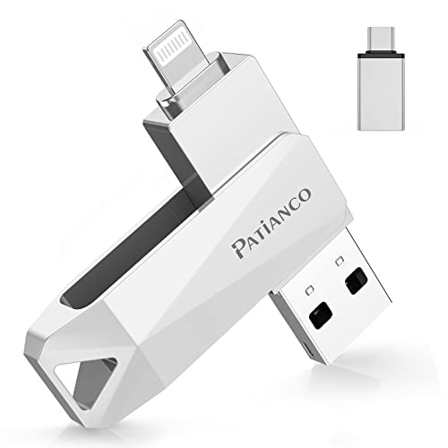 Patianco【MFi認証取得 セキュリティ機能付】iPhone用 USBメモリ 512GB 3in1 外付け usb lightning/USB/Type-C搭載 写真移行 スマホ容量