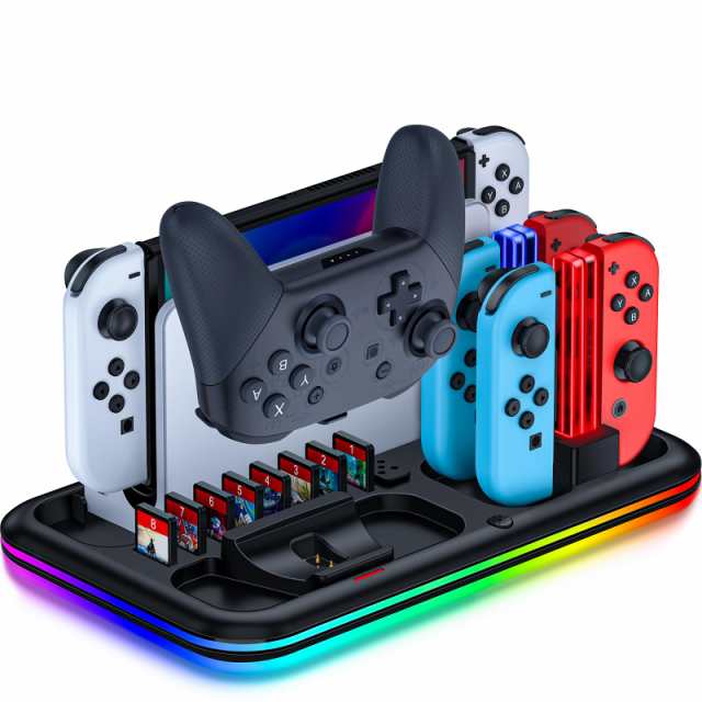 Switchコントローラー ジョイコン用 充電スタンドSwitch ＆ Switch 有機ELに対応RGBライト搭載 充電収納 一体型 多機能充電器  Switch コの通販はau PAY マーケット - ks-shop2 | au PAY マーケット－通販サイト