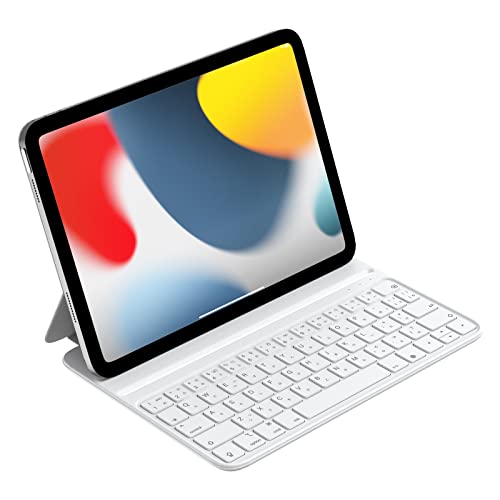 HOU iPad 第10世代 キーボード付きケース10.9 インチ (2022)対応 磁気吸着充電式/大型キーキャップ設計/キーコンビネーション機能/ダブル