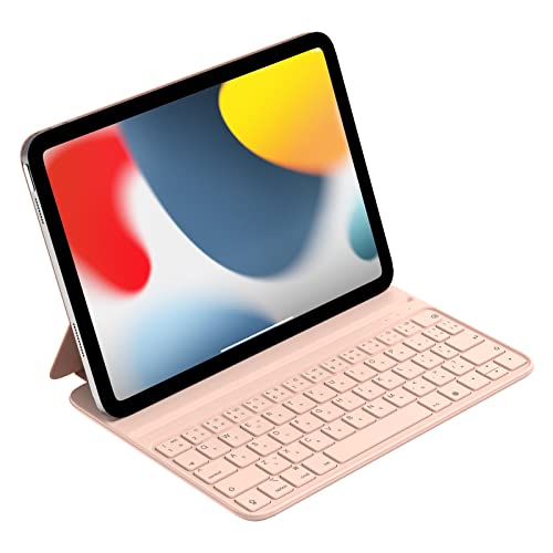 HOU iPad 第10世代 キーボード付きケース10.9 インチ (2022)対応 磁気吸着充電式/大型キーキャップ設計/キーコンビネーション機能/ダブル