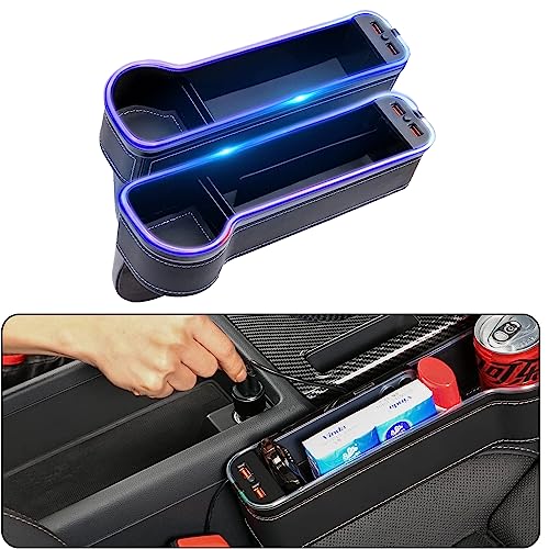 車 隙間ポケット 差し込 車用 サイド収納ボックス シートポケット USB充電 2個セットカーシート LED雰囲気7色ライト 座席 差し込みコンソの通販は 5,475円