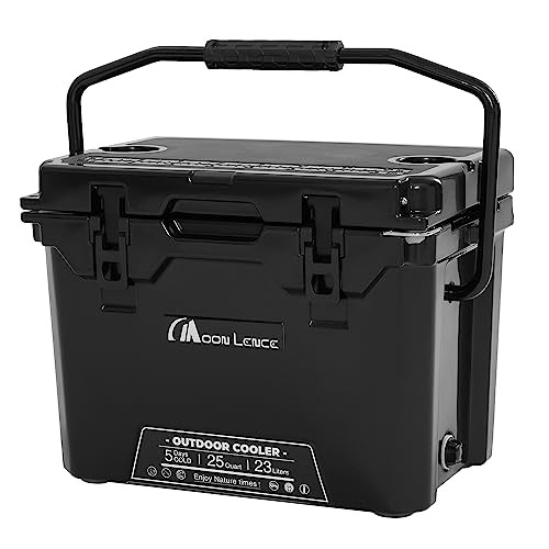 MOON LENCE クーラーボックス 大容量 25QT (23L) 5日保冷 ハードクーラーボックス アウトドア キャンプ BBQ ピクニック レジャー ブラッの通販は