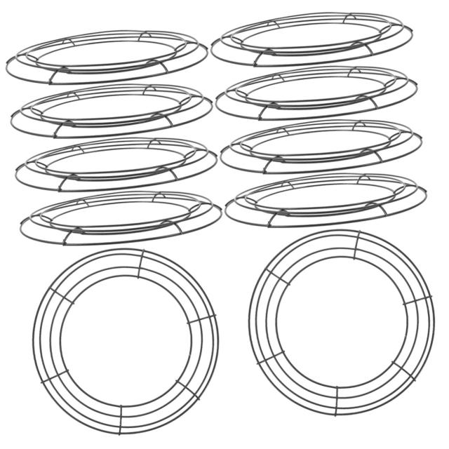 NUOBESTY リース土台 10個入り 花輪 花資材 クリスマス リースフレーム メタル 造花 フラワー リースリングDIY 壁掛け 玄関 ドアフレームの通販は