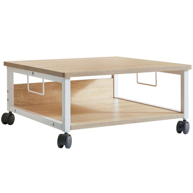 IBUYKE プリンターラック、2段キャスター付きプリンターラック、50 x 50 x 24cm、プリンター台、省スペース、プリンターラック、デスク下