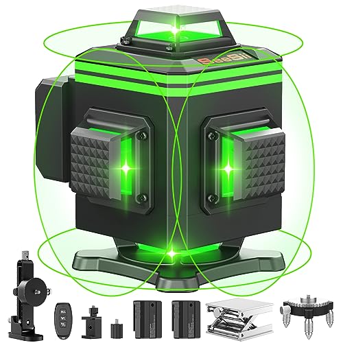 Seesii レーザー墨出し器 4x360°グリーンレーザー 水平器 16ライン フルライン 高輝度 30メートル作業範囲 レーザーレベル 自動補正 受の通販は