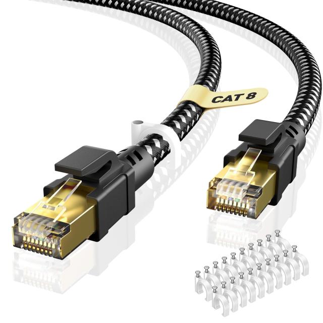 BUSOHE LANケーブル 20M CAT8 有線lan フラット40Gbps 2000MHz 高速 RJ45 コネクタ カテゴリー8 lan延長ケーブル 隙間 lanケーブルランケの通販は 5,099円