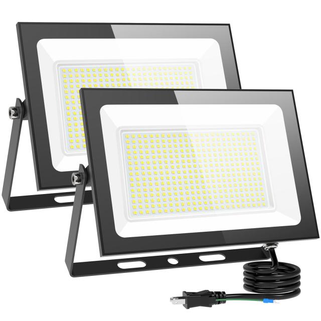 KIWEN LED 投光器 屋外 防水 200W 25000LM 100v 昼光色 ledライト 作業灯 屋外 照明 看板灯 IP66 豪雨対応 外灯 led 灯光器 高演色 Ra85