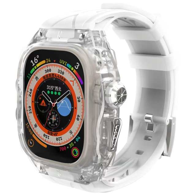 [YiMingSun] Apple Watch用ケース Apple Watch Ultra 1/2 49mm用バンパーケース付き 頑丈なメンズ高級透明保護 メンズ 頑丈なケース バンの通販は