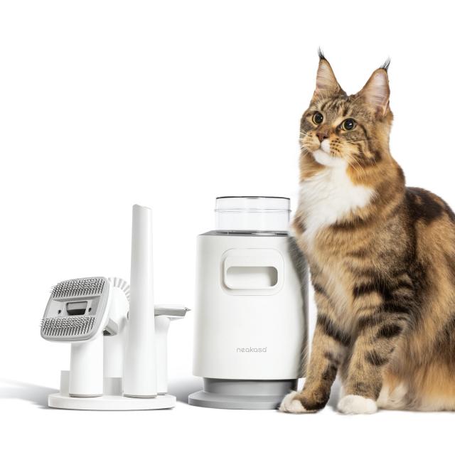 【猫・小型犬にぴったり】Neakasa P0lite ペット用ブラシセット グルーミング掃除機 強力吸引 4in1多機能ペットの毛 掃除機 収納スタンド