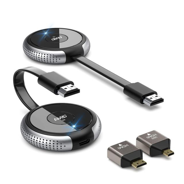 HDMI ワイヤレス 送受信機セット AIMIBO hdmi 無線化 ユニット PC映像を無線接続で飛ばす/ディスプレイでストリーミング/30m長距離/2.4Gh
