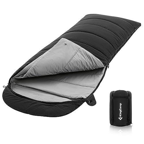 KingCamp 寝袋 封筒型 ブランケット 毛布 大人用 シュラフ 通気性 暖かい コンパクト オールシーズン 快適温度0℃~4℃ 丸洗い 撥水加工