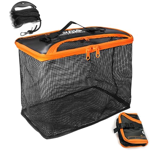 ワタチャンプ(WATACHAMP) スカリ 釣り 折りたたみフローティングスカリ 40cm 活かし網 バケツ 8mロープ付属 多機能 釣り 磯釣り 釣り具 6,611円