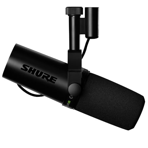 SHURE シュア ダイナミックマイク SM7dB プリアンプ搭載 : カーディオイド 単一指向性 XLR 有線 ストリーミング 配信 YouTube 音声 音楽