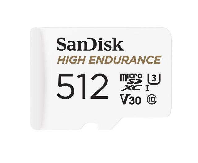 SanDisk 512GB 高耐久性ビデオmicroSDXCカード ダッシュカムおよびホームモニタリングシステム用アダプター付き - C10、U3、V30、4K UHD