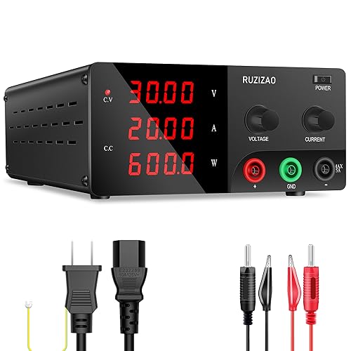 RUZIZAO直流兼ね合い化ワット数(0~30V 0~20A) 600W大ワット数兼ね合い化ワット数 変数DCスイッチングワット数エンコーダかい繕う LED 4桁電流 起電力 ワット数書きあらわす デスクト