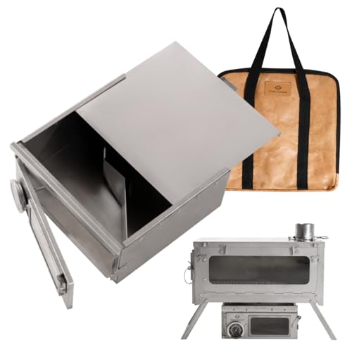 COOK’N’ESCAPE チタンオーブン 薪ストーブ用 コンパクト 組み立て不要 軽量0.9kg 温度計・ピザサーバー・収納袋付き 耐熱ガラス製窓 安定の通販は