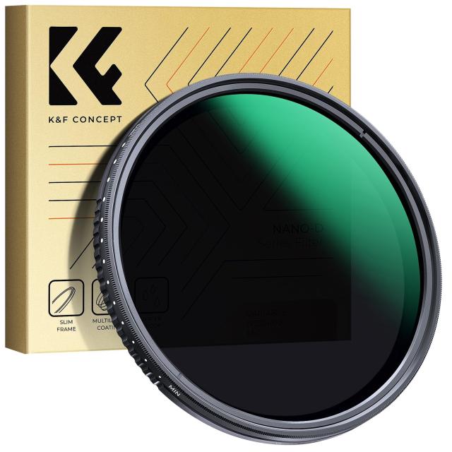 K＆F Concept 77mm ND2-ND400 可変NDフィルター 減光量調整 360°無段階調節可能 AGC光学ガラス 24層コーティング 撥水防汚 薄型 動画撮影の通販は