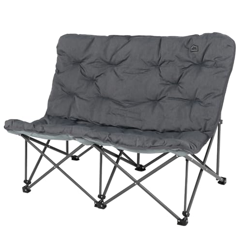 KingCamp アウトドアチェア 二人掛け バタフライチェア 折りたたみ椅子 ハイバック 柔らかいクッション 耐荷重272kg 収納バッグ付き キャ