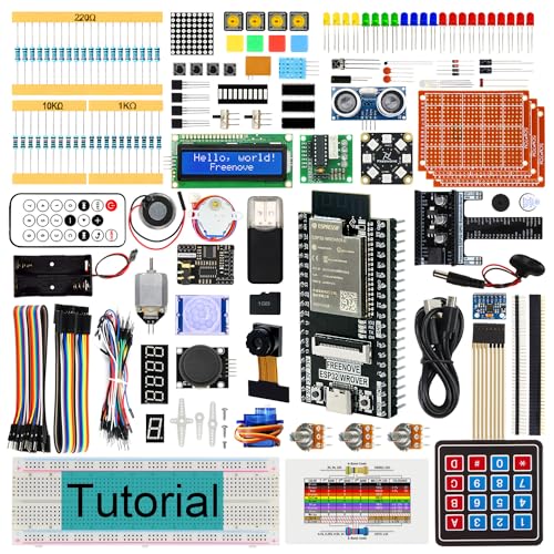 Freenove ESP32-WROVER 用究極スターター キット (付属) (Arduino IDE と互換性あり)、オンボード カメラ ワイヤレス、Python C、814 ペ