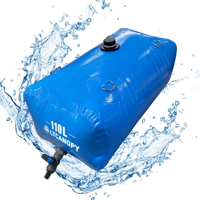 LTCANOPY 110L 貯水タンク、大容量折りたたみポータブル水タンク、耐乾燥性防火農業灌漑屋外緊急水