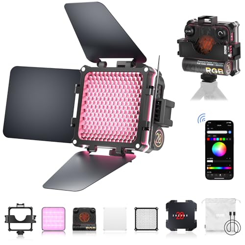 ZHIYUN FIVERAY M20C COMBO 20W RGB撮影用ライト LEDビデオライト 2500K-10000K 調光 充電式 手持ち照明ライト Bluetoothとアプリケーシ