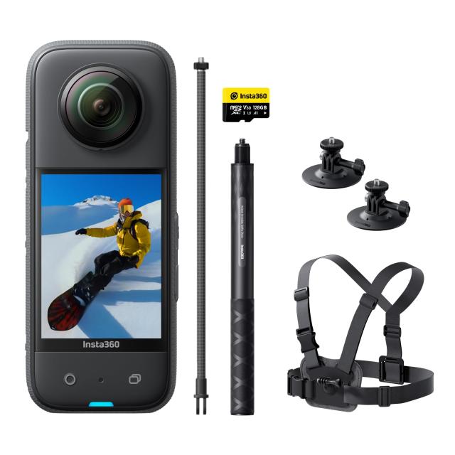 Insta360 X3 -スキーキット｜360度カメラ アクションカメラ 新型1/2インチ48MPセンサー IPX8防水 5.7K360度動画 72MP360度写真 手ブレ補