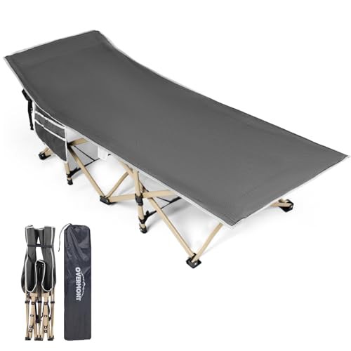 Overmont 簡易ベッド 折りたたみベッド キャンプ ベッド 耐荷重250kg 71cmワイド 2400D高密度 キャンプ コット サマーベッド 収納袋付き