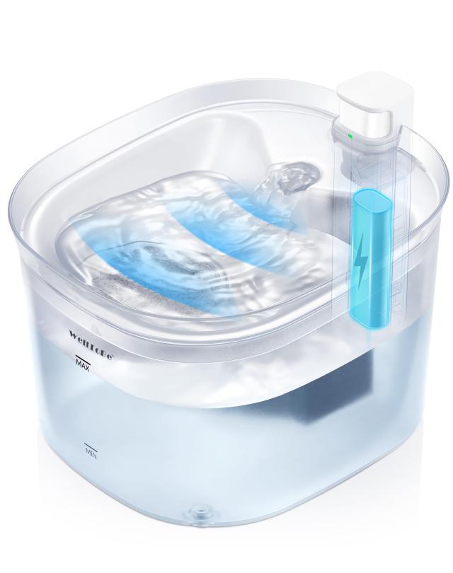 WellToBe 自動給水器 猫 中小型犬用 コードレス 2WAY給電 電池内蔵 猫 水飲み器 2.5L大容量 3種類の給水モード 五重濾過 静音循環式 水洗の通販は 6,325円