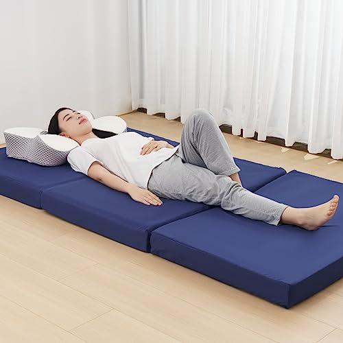 HOMFINE 高反発マットレス ダブル 三つ折り 極厚10cm おりたたみ