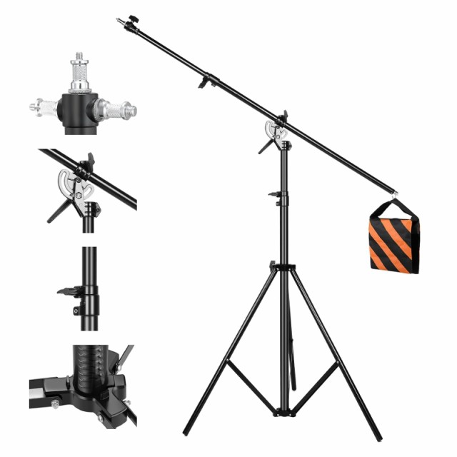 SOONPHO 2-in-1ライトスタンド 耐荷重ライトスタンド ブームアームスタンド 撮影用スタンド スタジオ 両用設計134-400cm+撮影ブームアーの通販は
