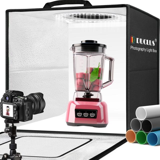 DUCLUS 撮影ボックス 50cm 撮影ブース 折りたたみ、Light Box 簡易 写真スタジオ 調光可能な216個のLEDライト、6色背景 大型商品撮影用キ
