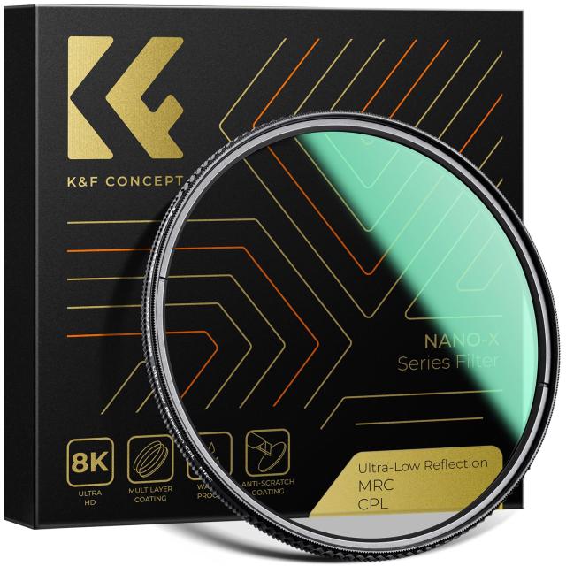 K＆F Concept 95mm CPLフィルター 超低反射0.1% コントラスト 反射調整 超低反射PLフィルター 高透過率45% 円偏光フィルター 両面28層コー