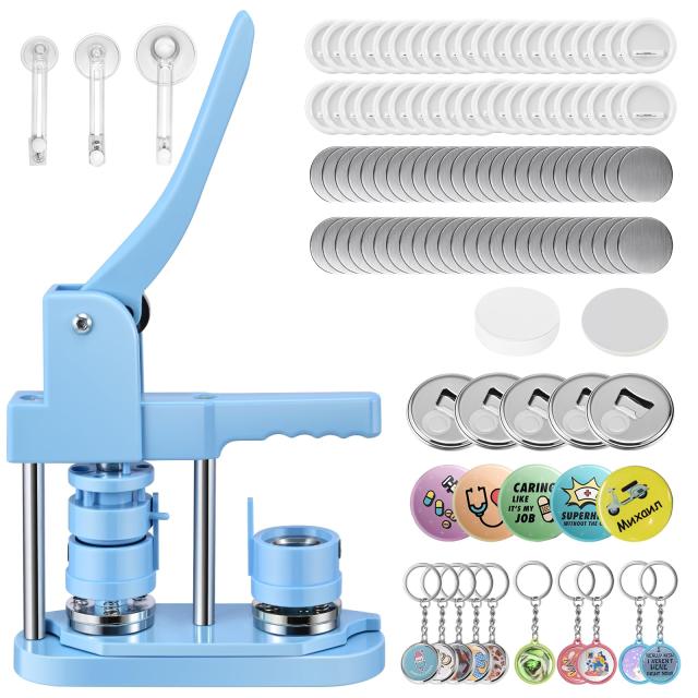 2024年 缶バッチマシーン 32/58mm 2サイズ新しい磁気吸着式金型 缶バッジマシーン 缶バッジ製造機 磁吸式 200セットバッジ素材付き 回転の通販は 16,028円