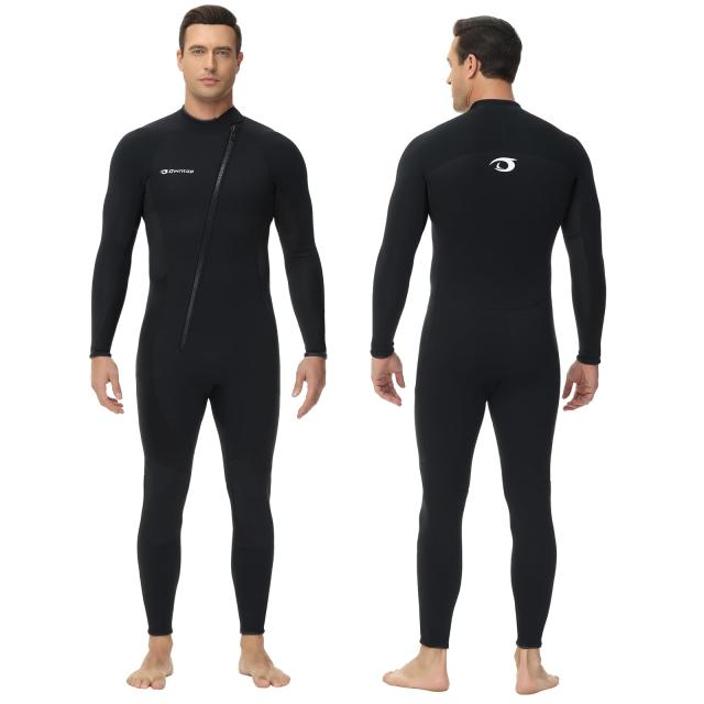 Owntop メンズ ウェットスーツ 3/2mmネオプレン フルスーツ - ストレッチ UVカット ダイビング スーツ フロントジッパー 保温 ワンピースの通販は 7,575円