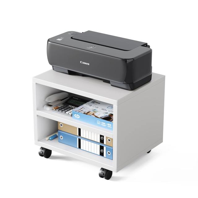 KUKERプリンター台 キャスター付き 木製プリンターラック A3 プリンターワゴン プリンタスタンド プリンター棚 コピー機台 プリンター置