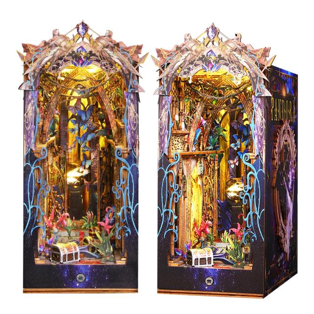 Spilay Booknook ミニチュア ドールハウス キット ブックスタンド 本棚の装飾品 ドールハウス DIYクラフト 手作り木製ギフトドールハウスの通販は 4,681円