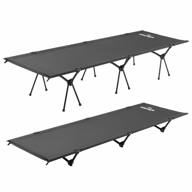 Kacoya アウトドアコット 2WAY ハイ/ロー切替可能 キャンプコット コンパクト 折りたたみベッド 超軽量航空機素材 耐荷重150KG 静音設計 の通販は 7,349円