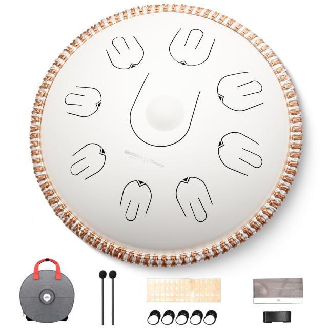 MOOZICA スリットドラム タングドラム 14インチ 17音符 ハ長調 C Major ハンドパン スチールタンダム オクターブオーバートーンデザイン