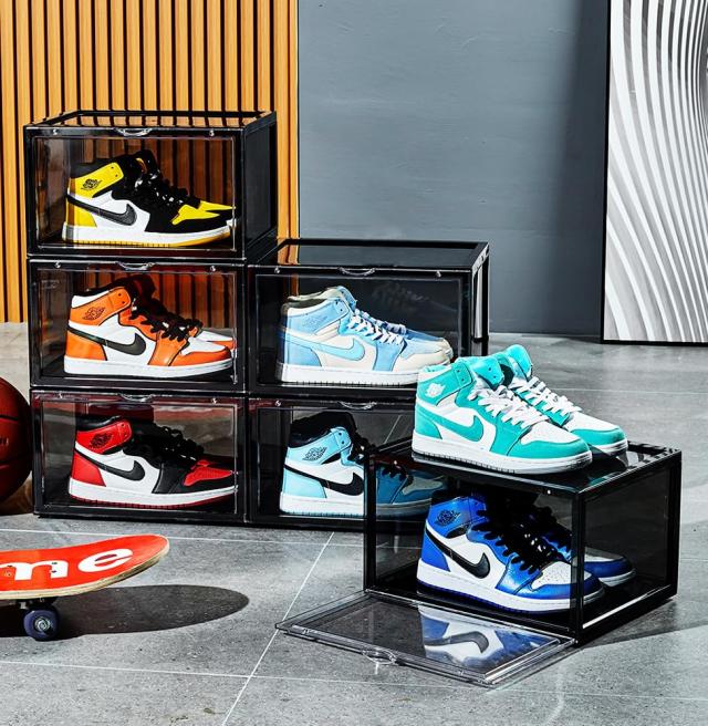 Findbetter シューズボックス スニーカーボックス 靴箱 靴収納 ディスプレイ プラスチック 靴棚 大容量 組立式 積み重ね可能 省スペース